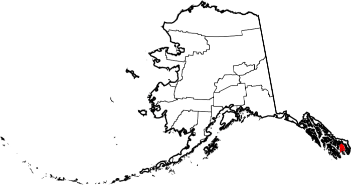 Map location of Ketchikan Gateway Borough, Alaska, United States