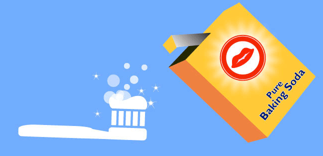 Put baking soda on your toothbrush and then brush your teeth. Feel free to skip the toothpaste if you want to. Just put baking soda on your toothbrush and brush.