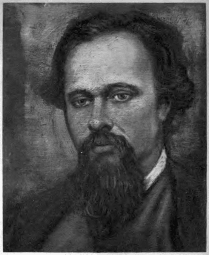 Recollections of Dante Gabriel Rossetti (1904) frontispiece, oil painting portrait of Dante Gabriel Rossetti, by Henry Treffry Dunn