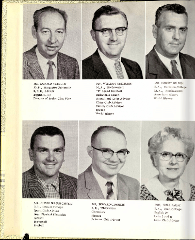 Mr. Braunschweig bottom left and Mrs. Faust bottom right