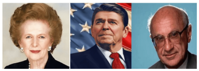 The butcher's daughter, the ex-actor, and a Nobel prize winner were responsible for neo-liberalism.