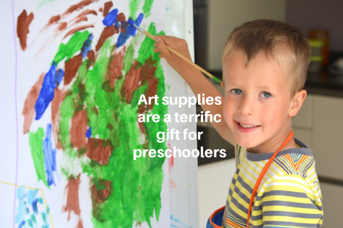 Preschoolers don't need expensive STEM toys, but they do need plenty of art materials to stimulate their creativity: paints, brushes, paper, markers, chalk, colored pencils, and crayons.