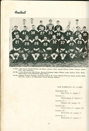 1949 Rochester Ag School Football Team