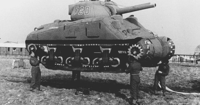 Altering the enemy's perception is an age old tactic in warfare. An inflatable "ghost army" tank used by the allies during WWII.