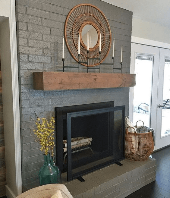 It was choosing the fireplace paint gray color for the brick. Choosing the right color styles in the room’s den. The painted brick color dramatic to gray and authentic.