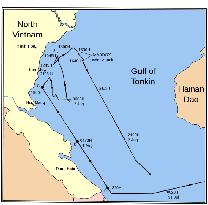 February 1,1964, American and South Vietnamese forces launched Operation Plan 34A prompting the Gulf of Tonkin incident that led to the Gulf of Tonkin Resolution.