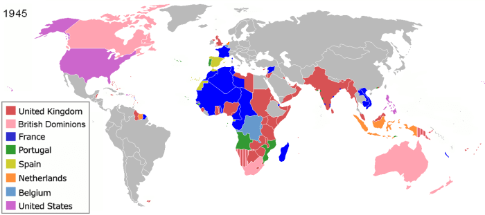 During the Cold War many Western colonial empires in Asia and Africa all collapsed in the years after 1945.
