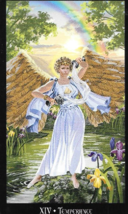Temperance is a reminder that fire energy must be balanced. There are neutral places. You can temper your aggression. Living in balance will give you better results.