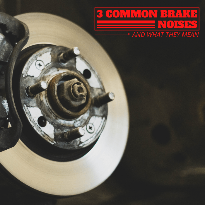 As a mechanic, the three most common brake noises I get complaints about are grinding, thumping, and squeaking.