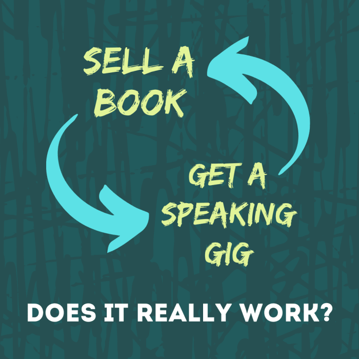 Does a self-published book help you land public speaking gigs—and do those gigs help you sell your book? The answer is both yes and no!