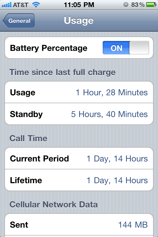 Lots of potentially useful statistics. If you scroll to the bottom (not shown) there is a Reset button.