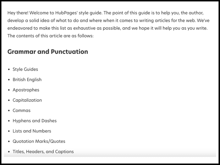 If an article covers a number of things, adding a table of contents or "sneak peek" after the introduction can be helpful.