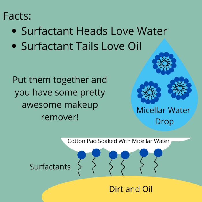 When you add micelles to water you get micellar water. An oil-sucking, makeup-removing machine!
