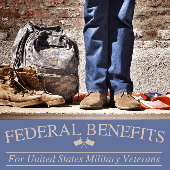 If you're an honorably discharged veteran of the US military, you're entitled to certain federal benefits.