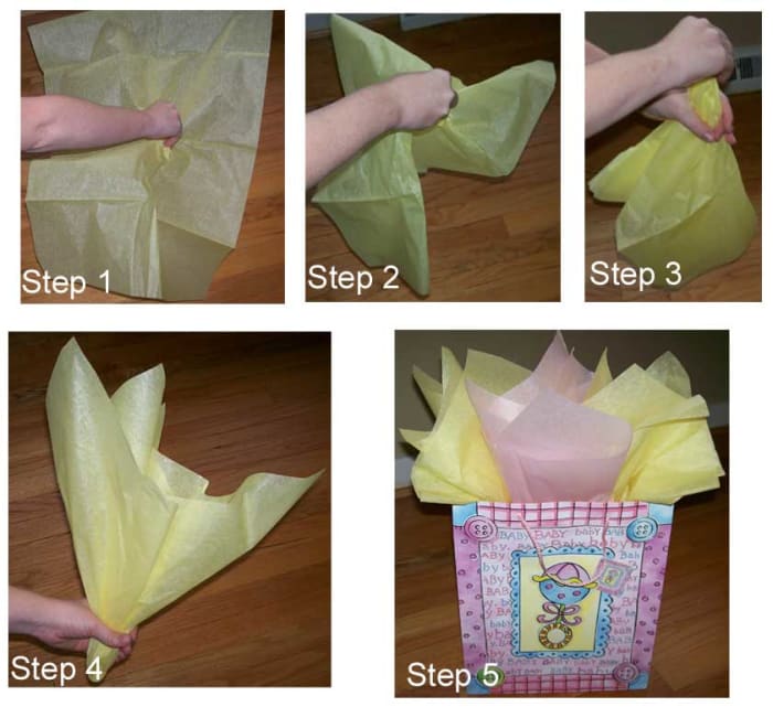 How To Place Tissue Paper In A Gift Bag And Make It Look Good Holidappy   Tissuepapergiftbag 