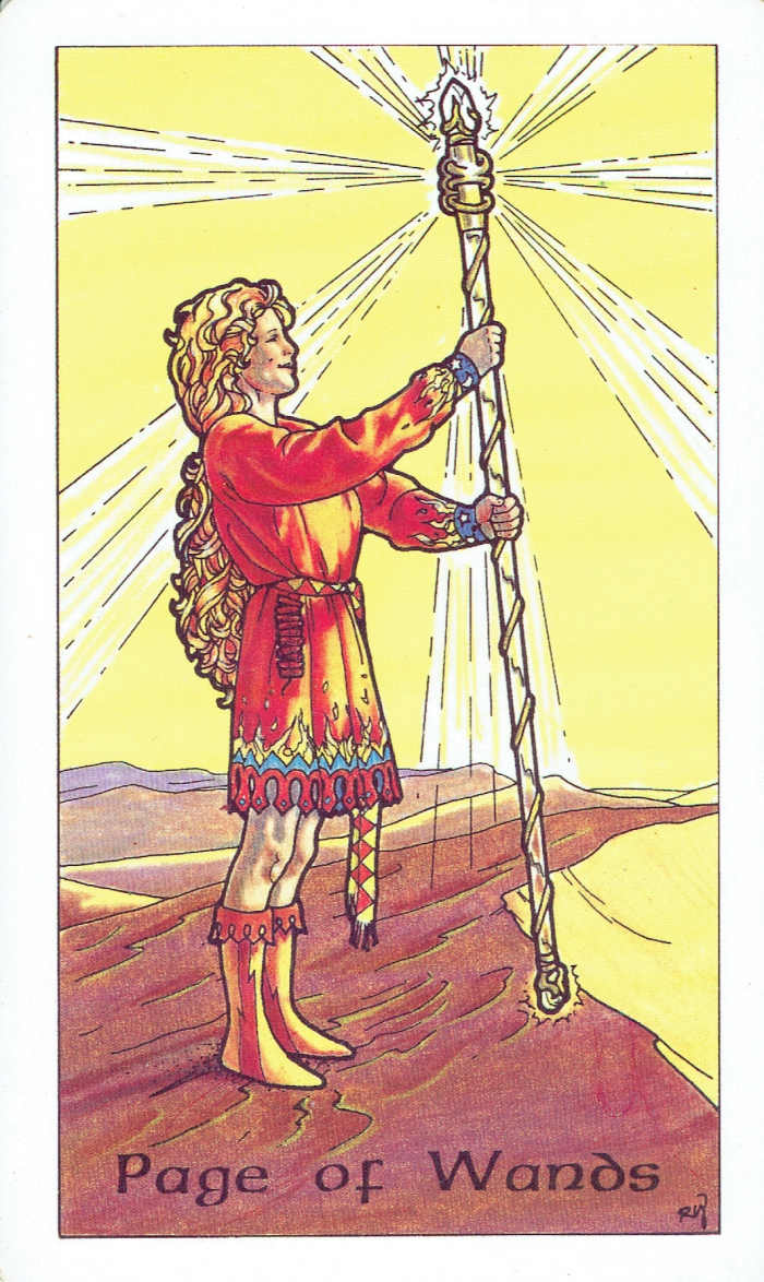 tarots court cards: the page (or princess) of wands