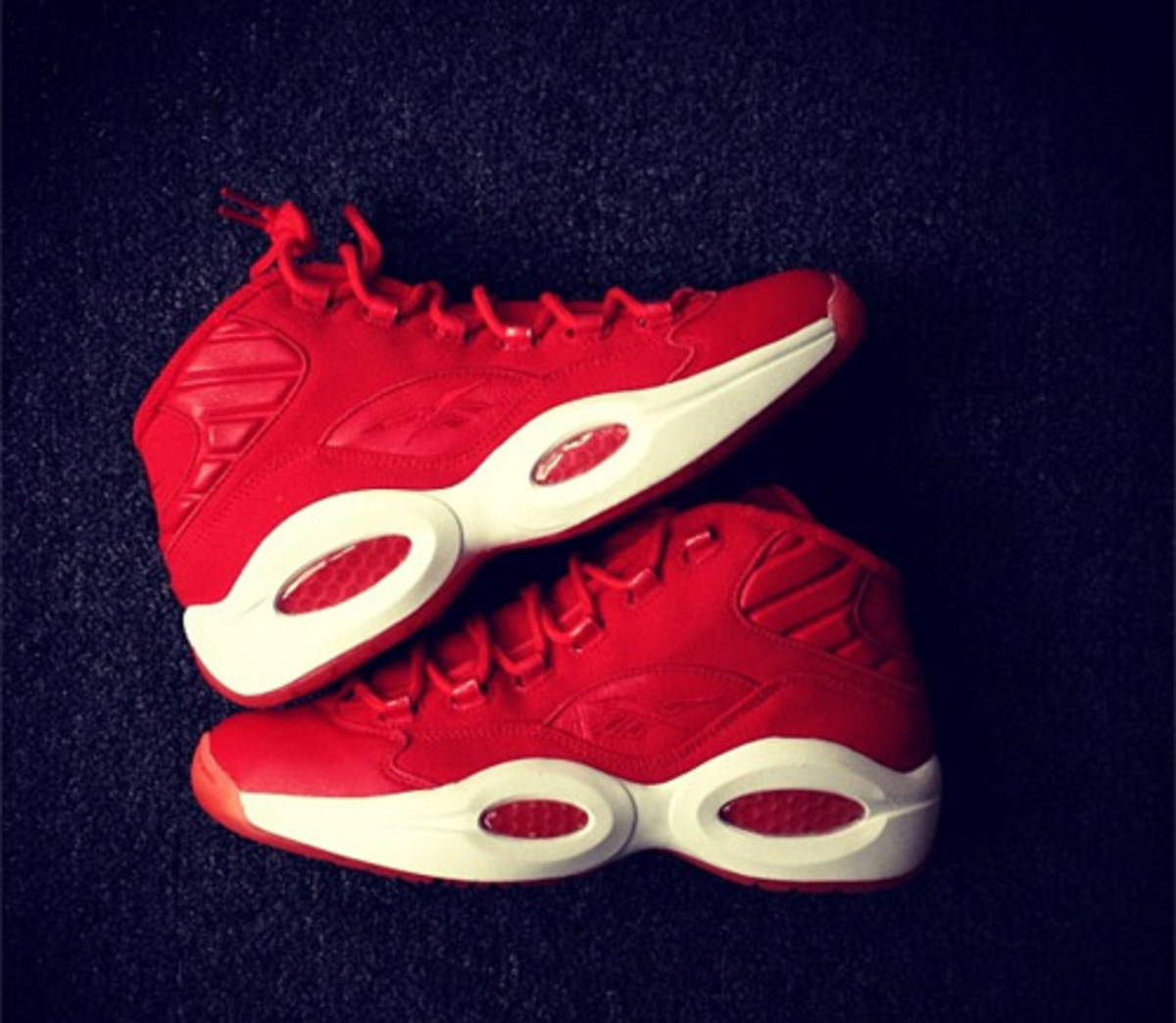 reebok question mid red canvas