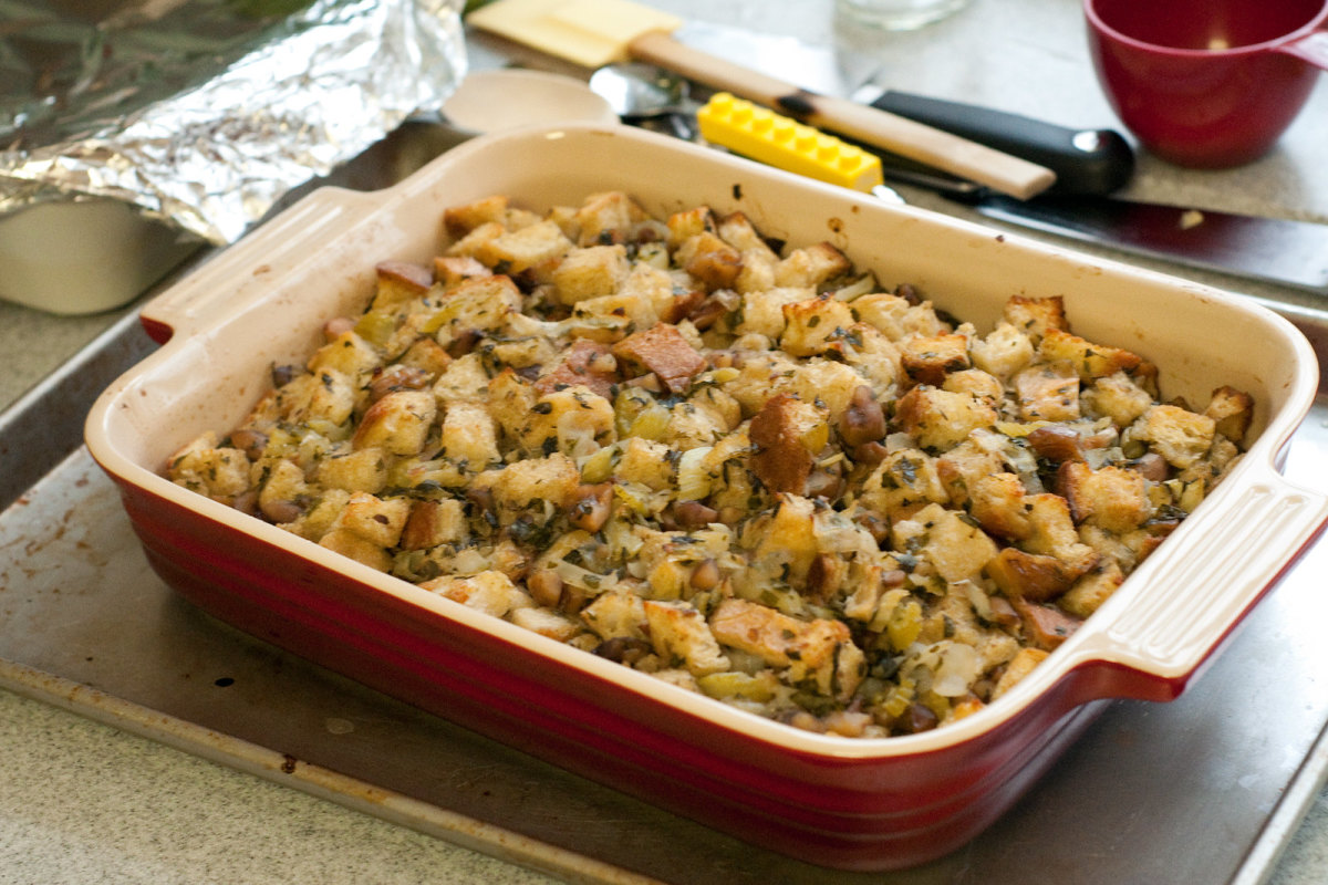 Stuffing is a staple at many Thanksgiving dinners. 