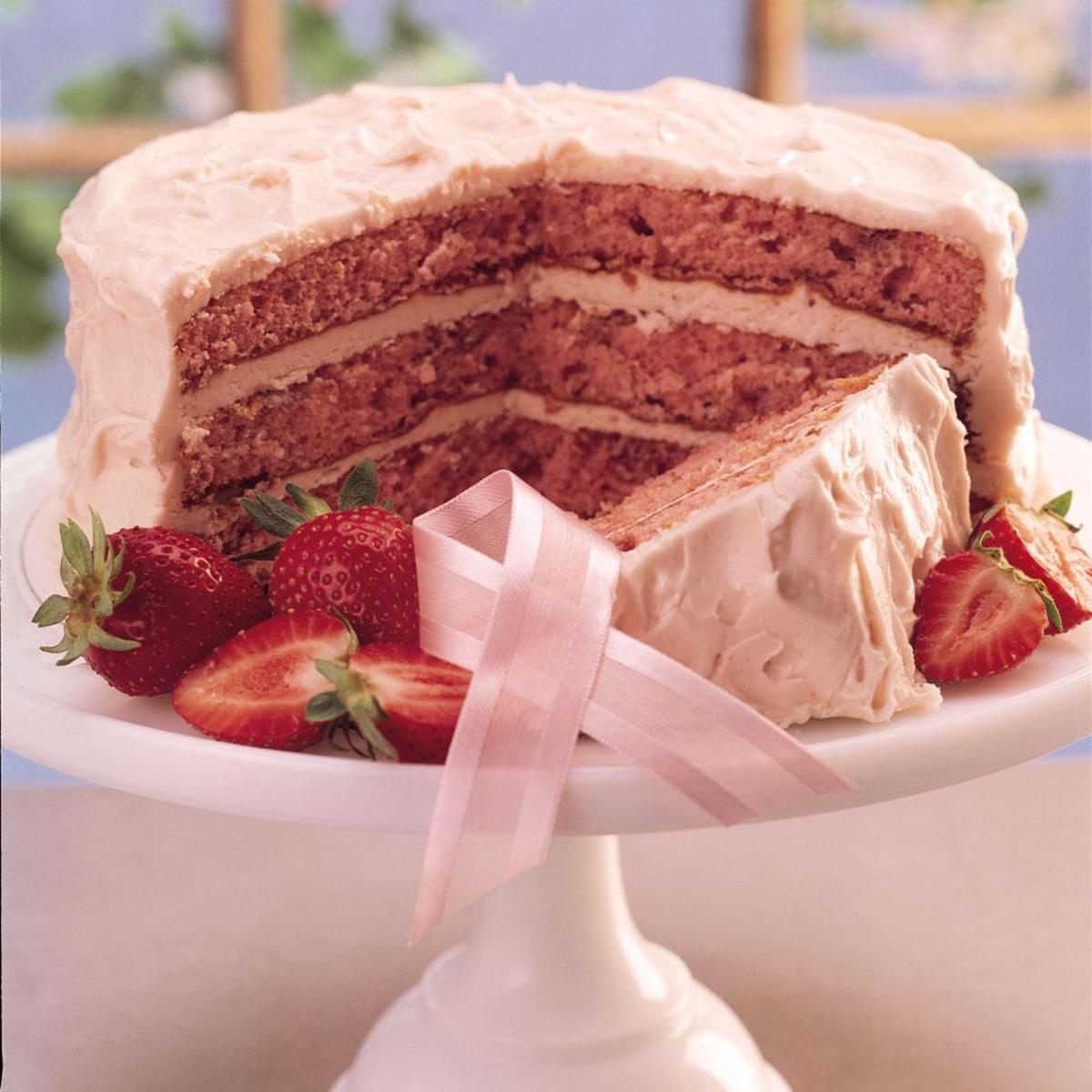 Fresh Strawberry Triple Layer Cake Recipe From Scratch Delishably