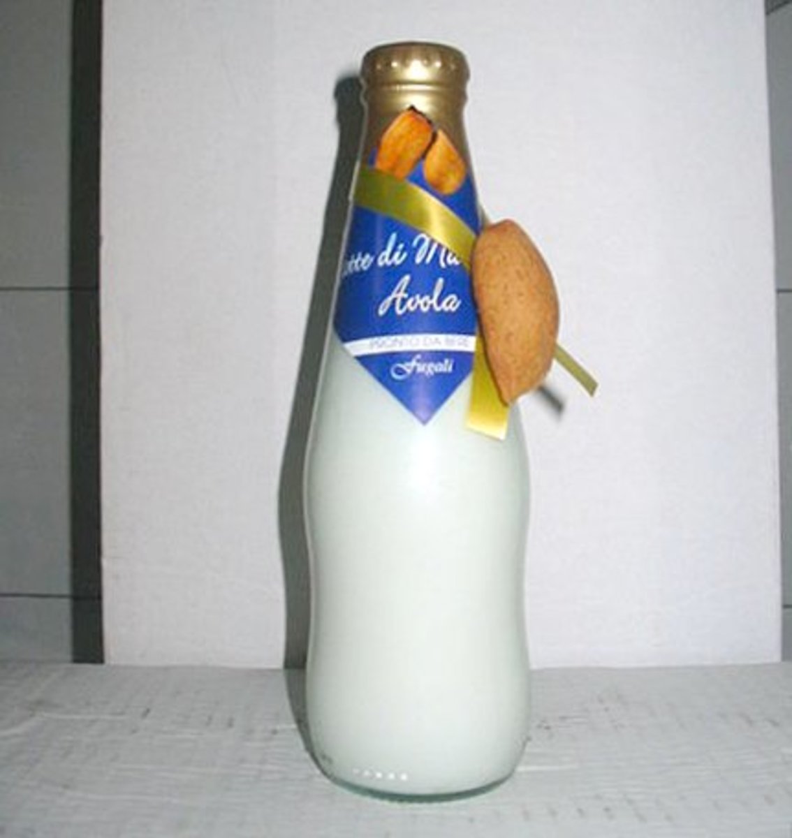 A bottle of almond milk