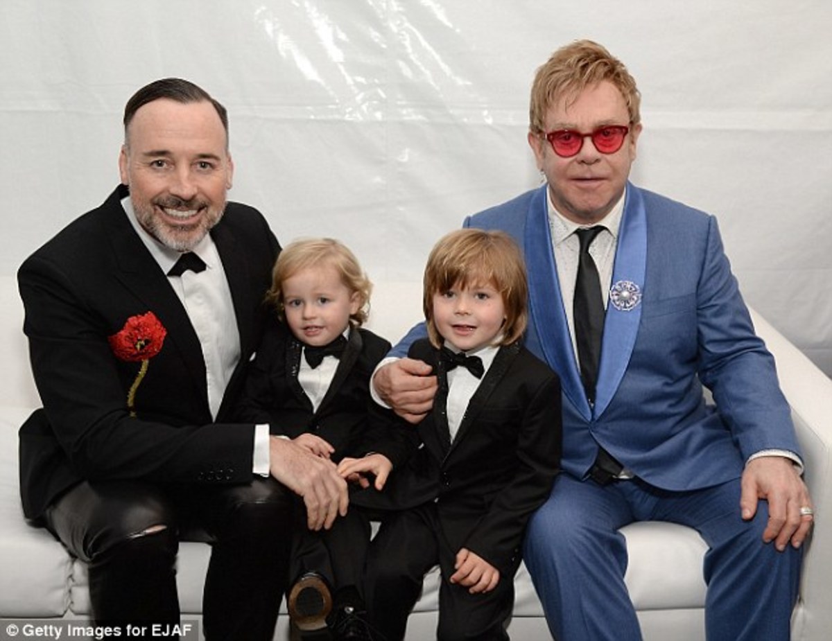 Elton John (right) and David Furnish with their two sons