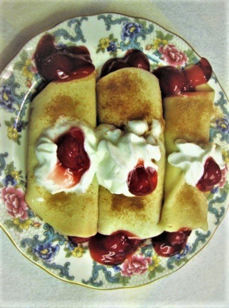 Diet Cherry Crepes are only 300 calories!
