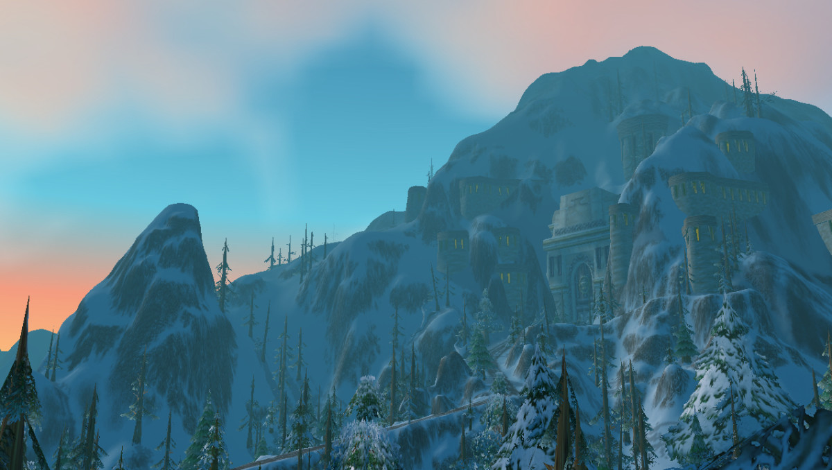 Ironforge scenery in "World of Warcraft."