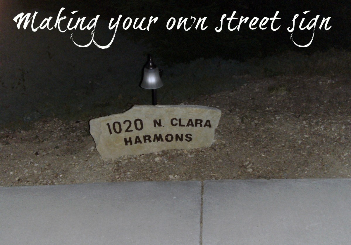 Making your own street sign from engraved stone isn't difficult.