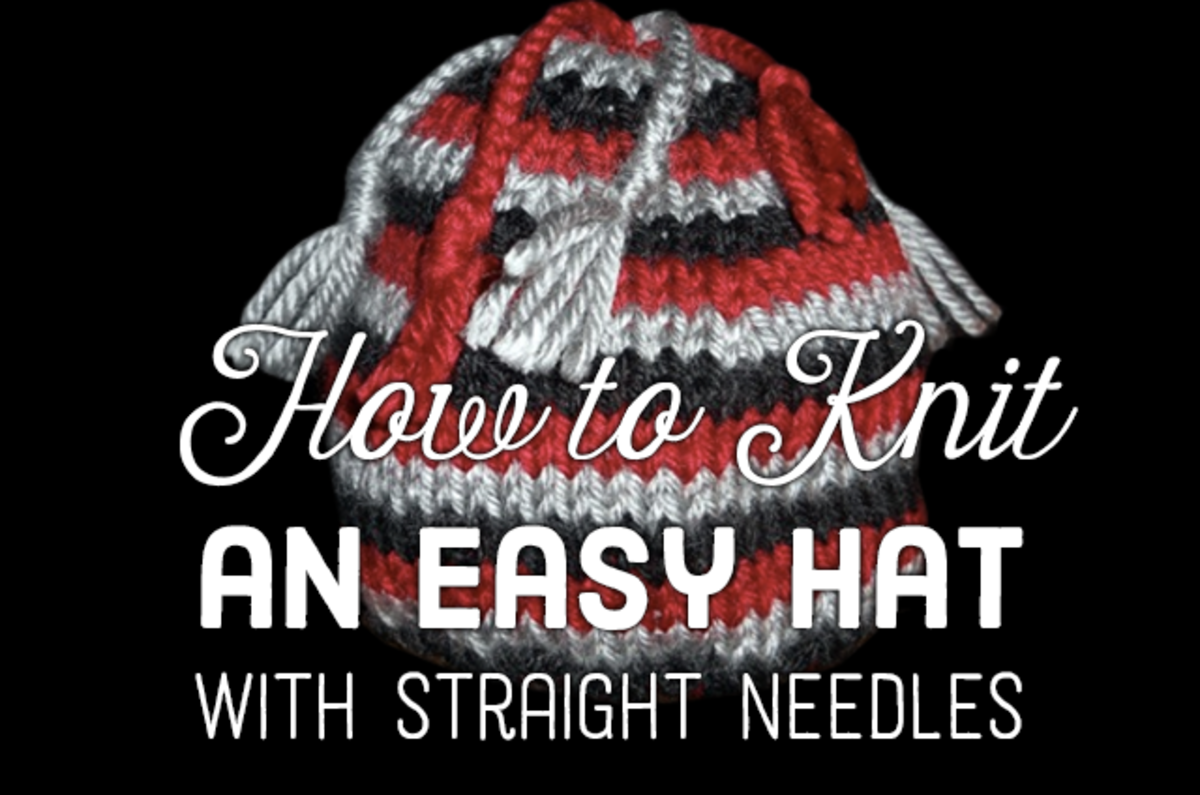 How to knit an easy hat with straight needles.