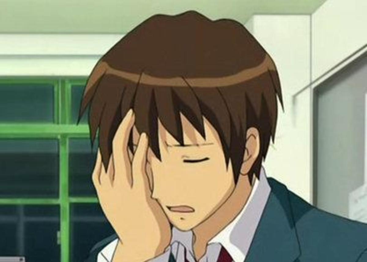 An image of the ever-cynical narrator of "The Melancholy of Haruhi Suzumiya"
