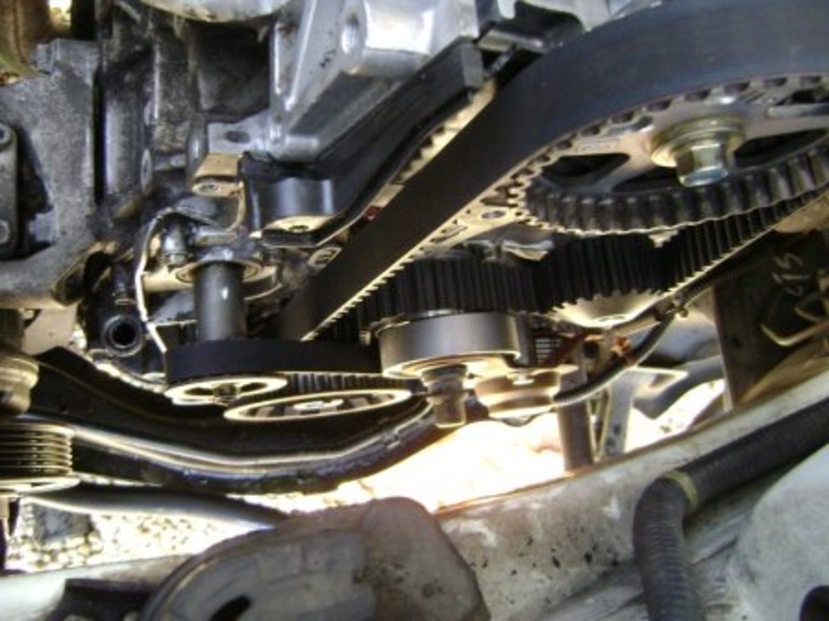 An exposed Honda Accord/Acura CL timing belt.