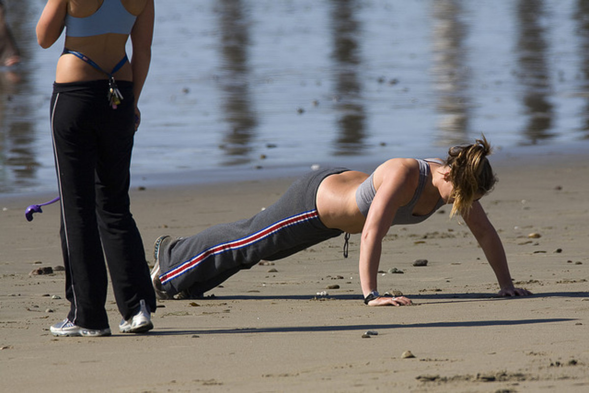 Girl doing push-ups