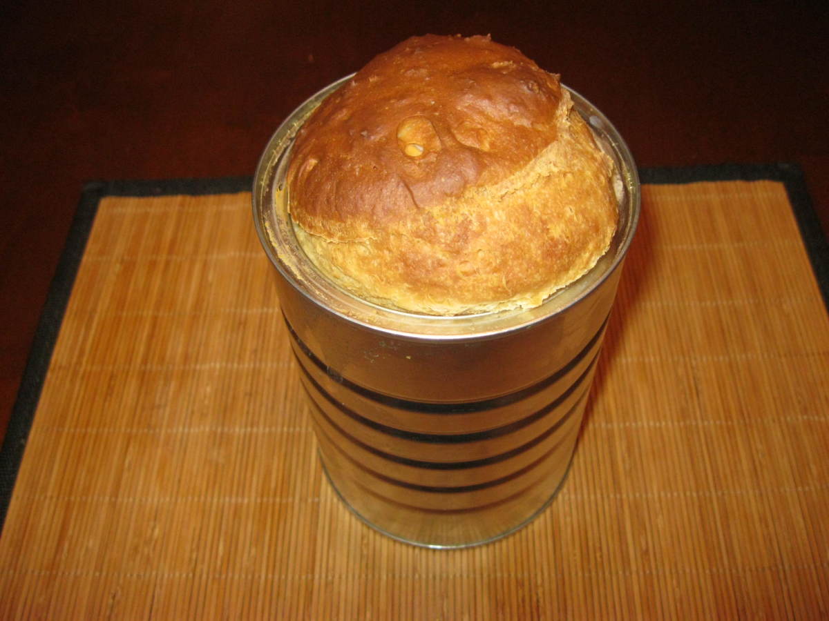 Fresh baked coffee can bread.