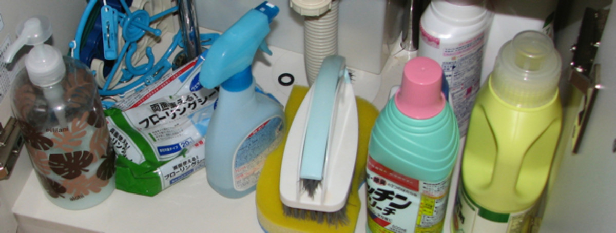 My minimal cleaning cabinet while in Japan