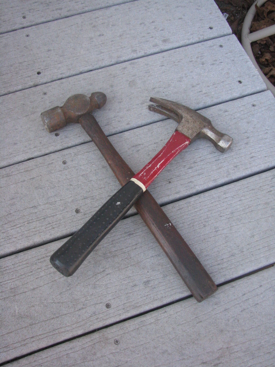 Ball Peen Hammer and Claw Hammer - both well-used!