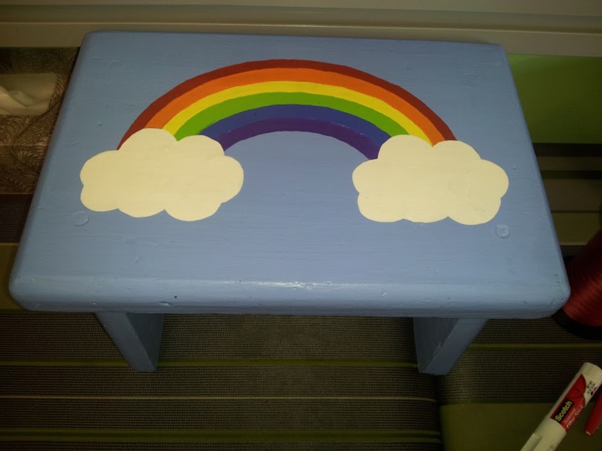 One of my coworkers painted this stool to be my time-out chair, and I absolutely loved it.