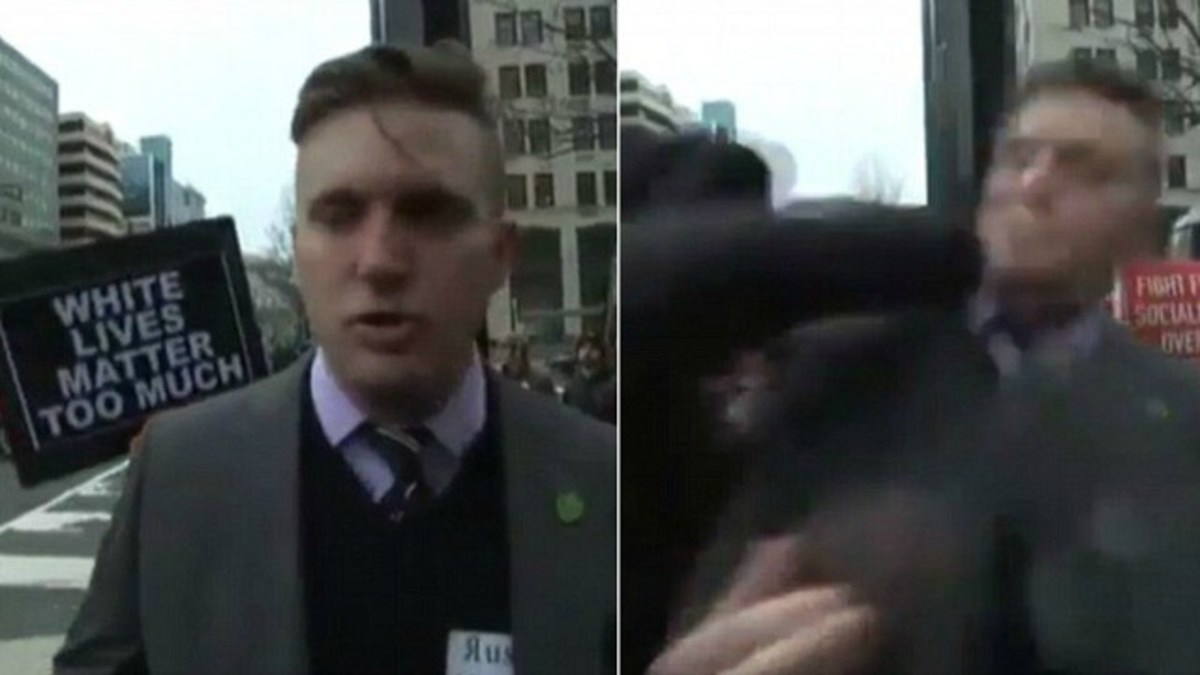White supremacist Richard Spencer sucker-punched during TV interview