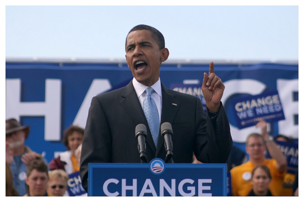 Candidate Barack Obama Campaigning in 2008
