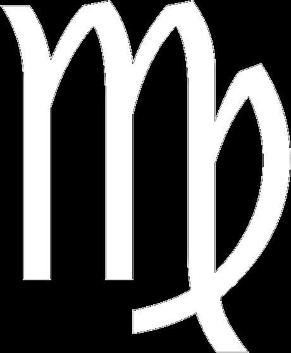 Virgo glyph, a symbol used in writing astrology