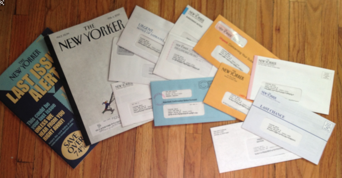 Cajole, Threaten, Hint and Lie: Old Renewal Notices from the New Yorker