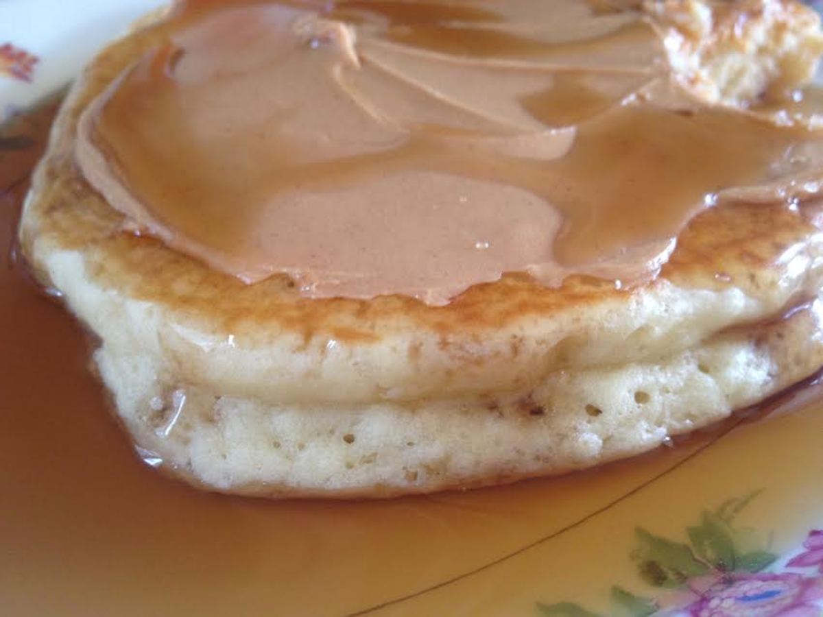 One beautiful, fluffy, homemade pancake.