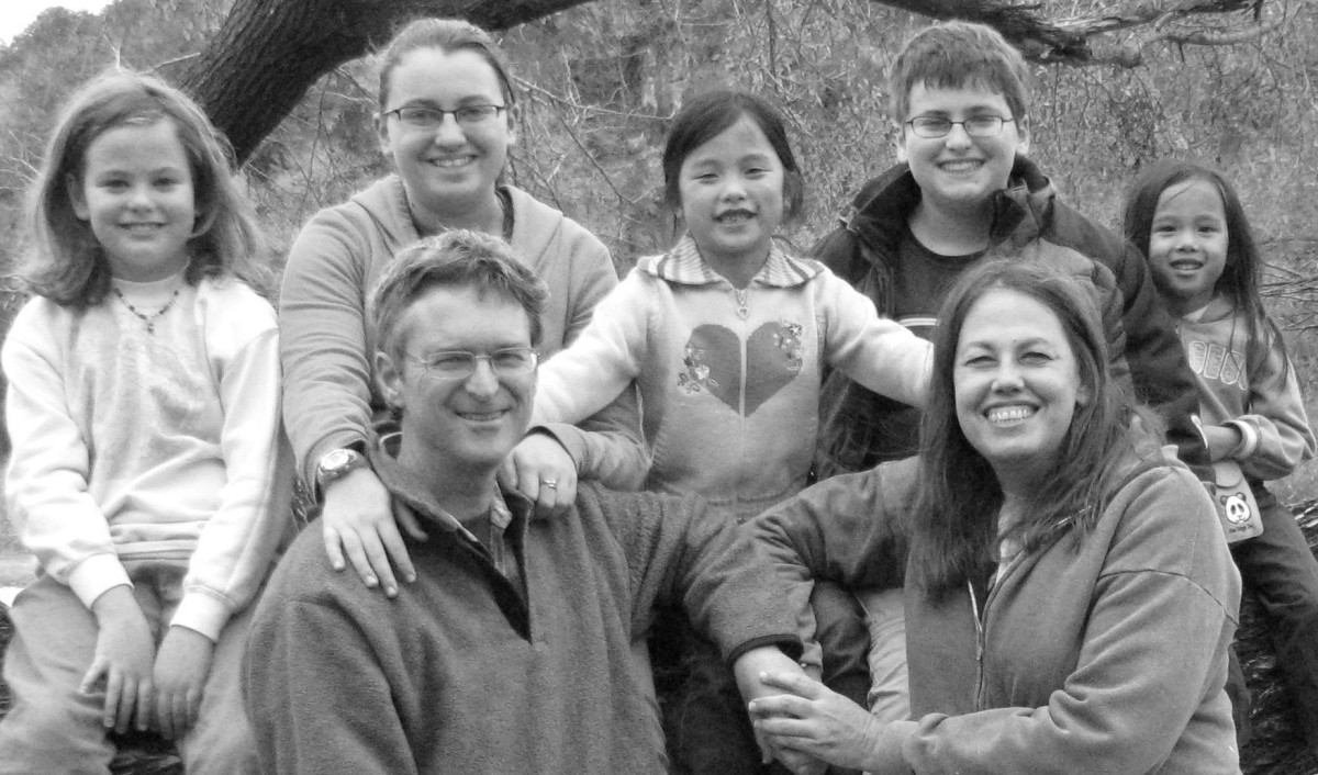 Our family on a vacation hike in 2008.