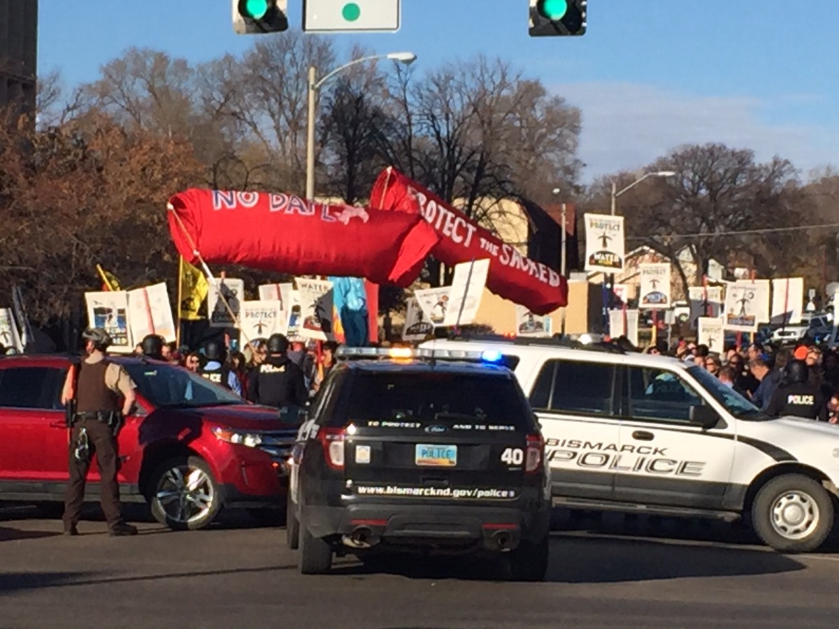 Dakota Access Pipeline Protest 11-14-16 in front of Federal Building in Bismarck, ND.