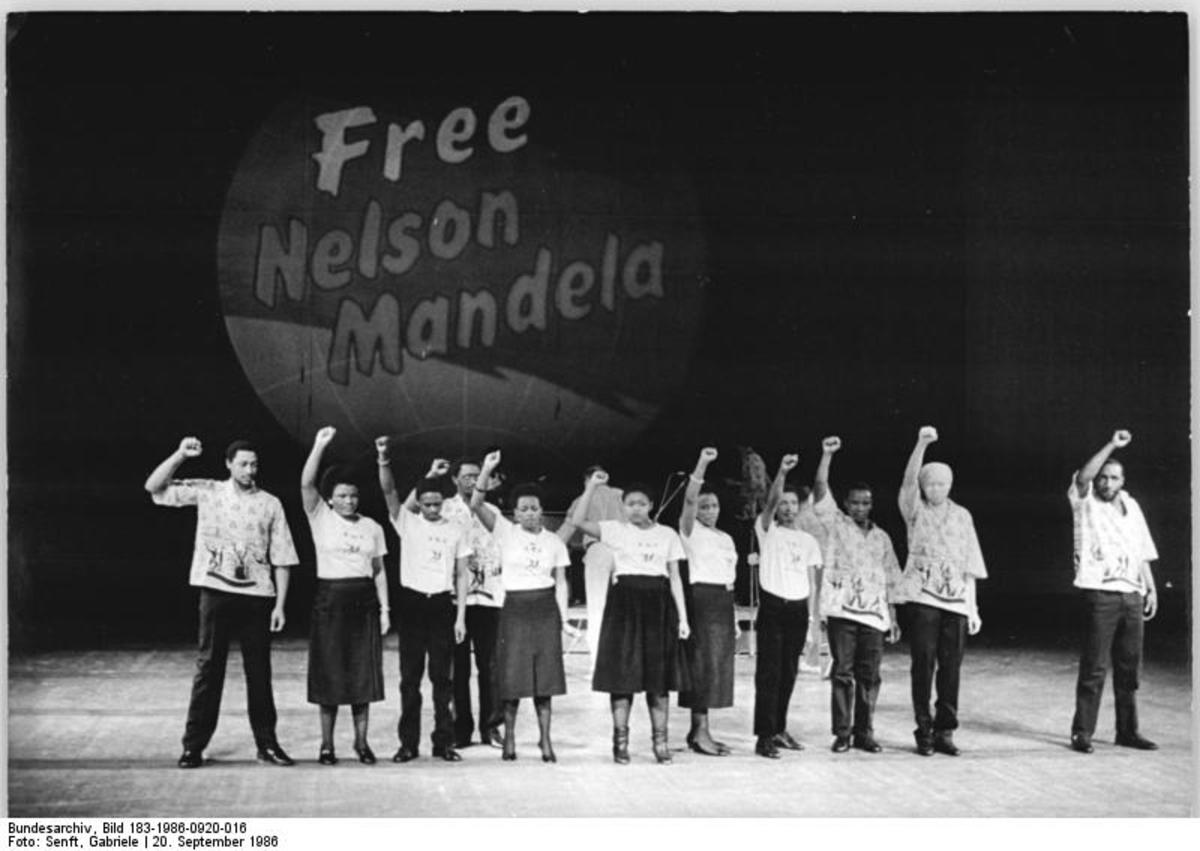 Free Nelson Mandela protest, Berlin, Germany, September 20, 1986. 