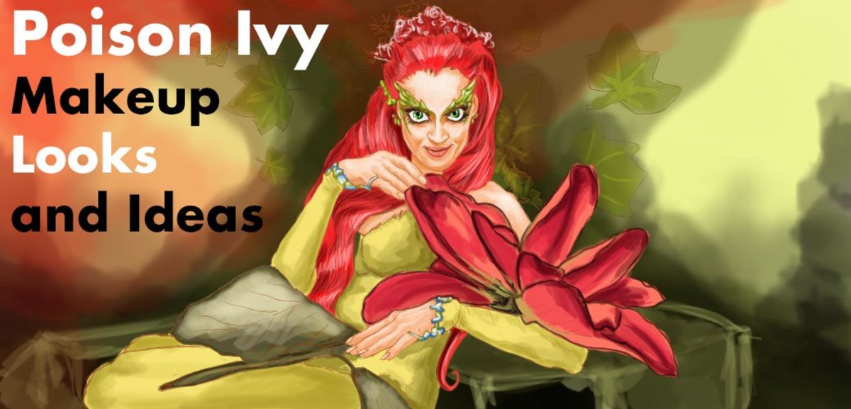 Makeup looks and ideas for a Poison Ivy Halloween costume.
