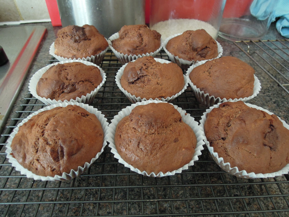 These delicious dark chocolate muffins are easy to bake. 