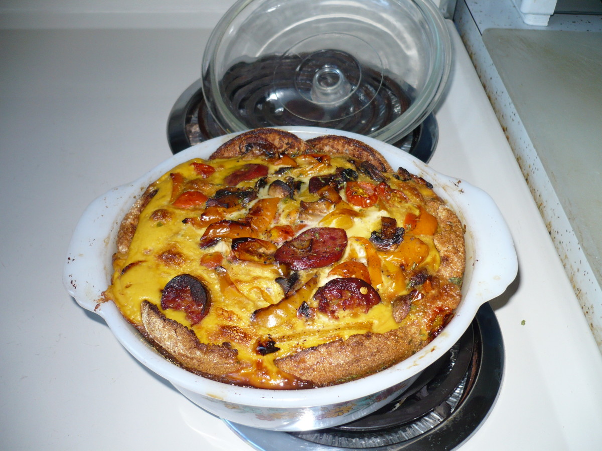 Roasted Vegetable and Cheddar Sausage Bread Pudding Recipe