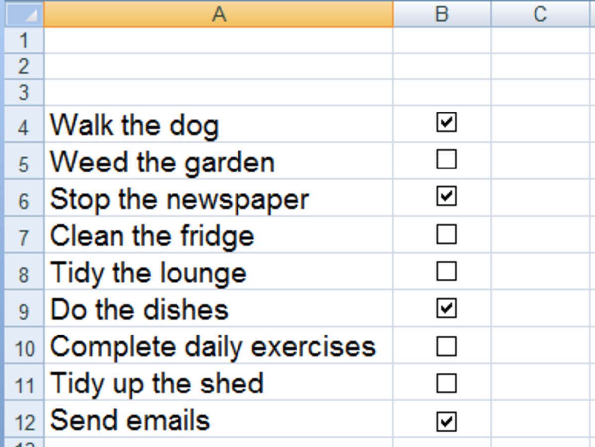 How to Create, Align, and Use a Check Box for a To-Do List in Excel 2007 and 2010