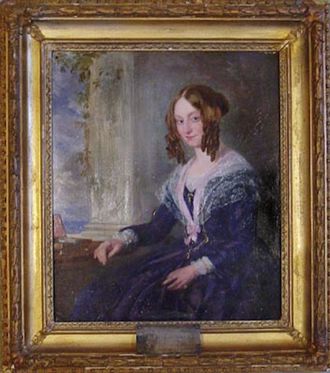 Framed Portrait of Elizabeth Barrett Browning