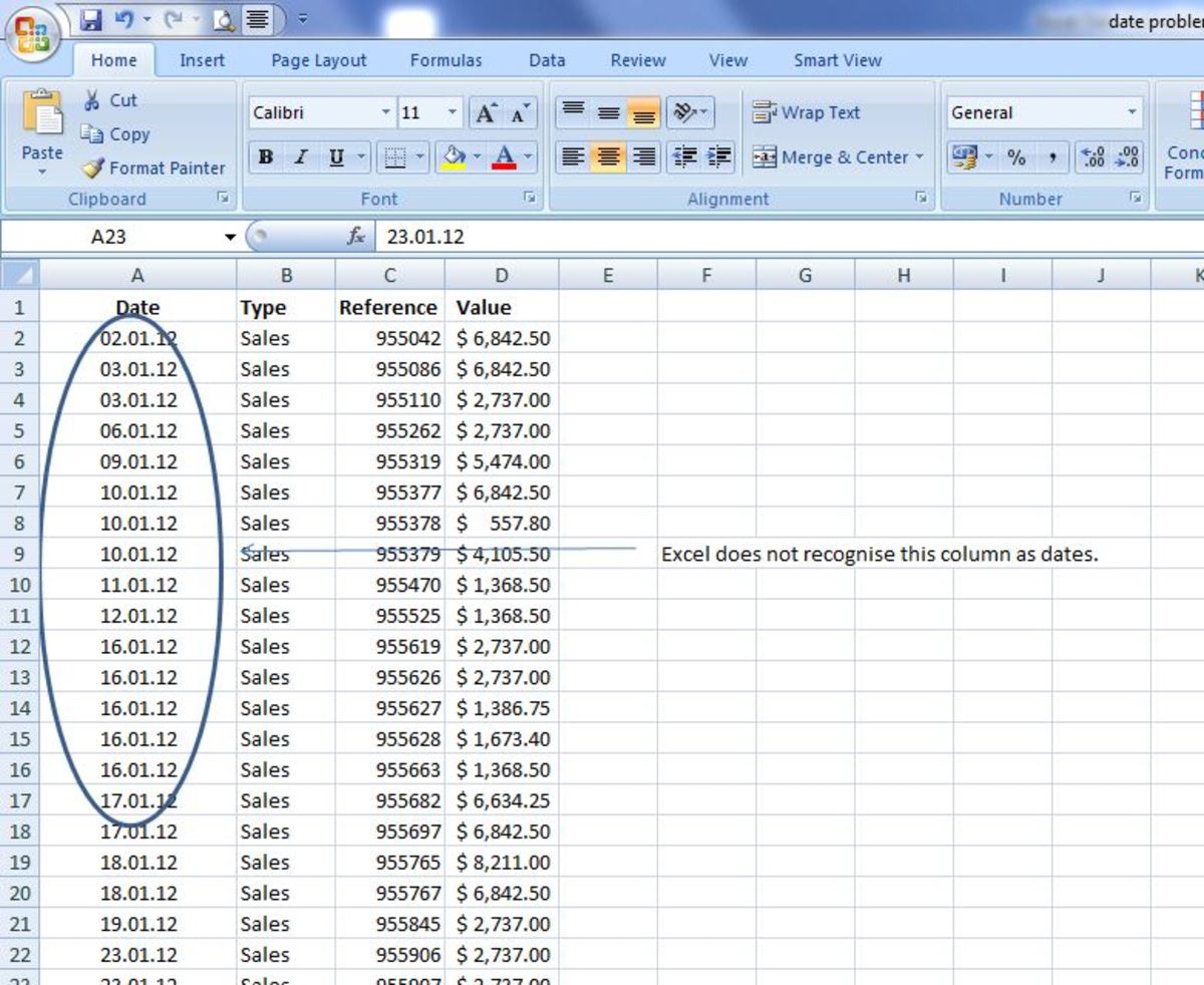 Excel Problems: Fix Date Formats